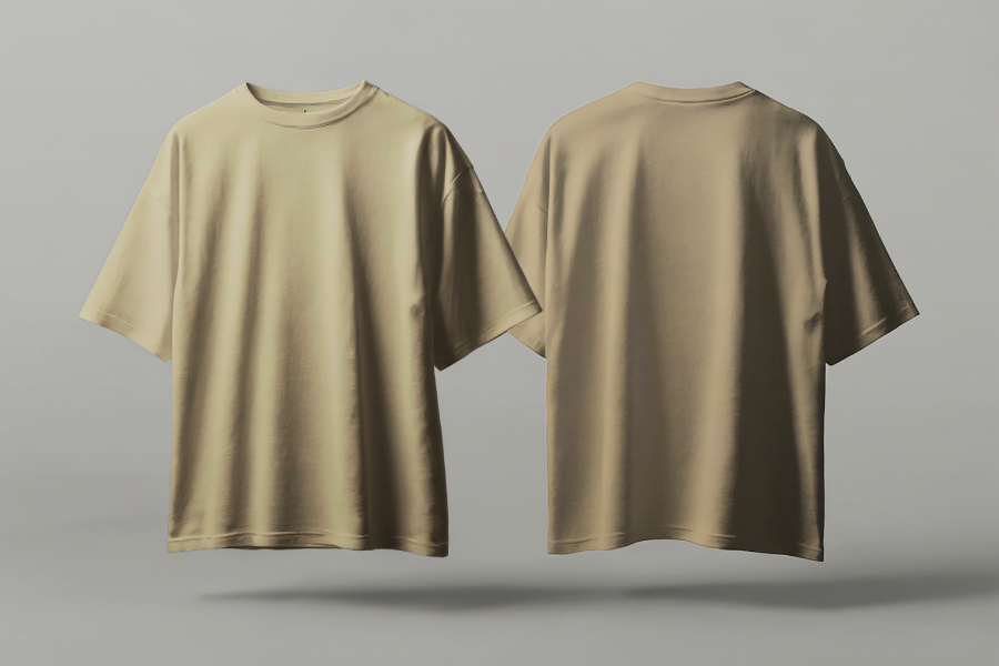 Men's Oversized T-Shirt - Premium Cotton – 250 GSM - Beige