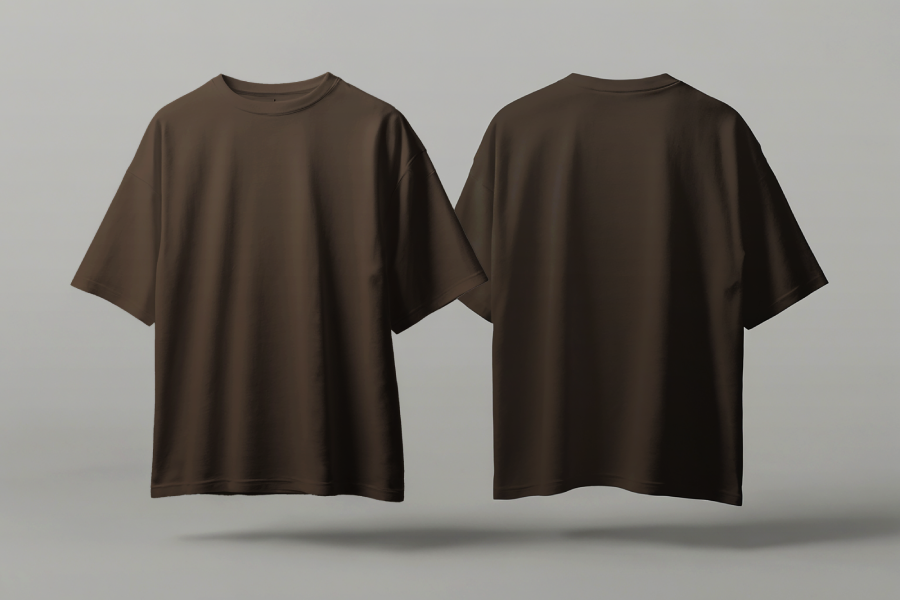 Men's Oversized T-Shirt - Premium Cotton – 220 GSM - Chestnut Brown